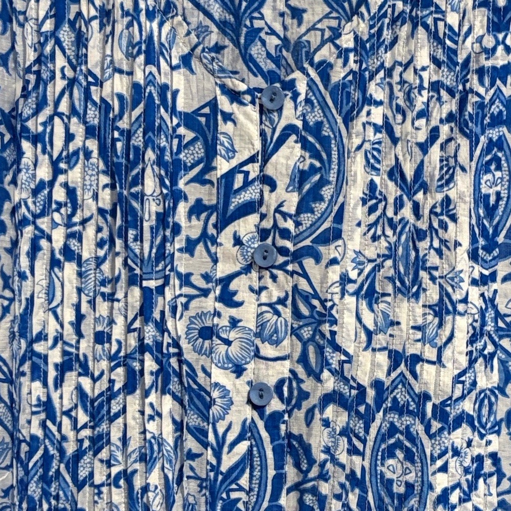 EUC [Ethyl] Celine Central Button-Up Flowy Lightweight Blouse Shirt Top Womens M - Picture 5 of 10